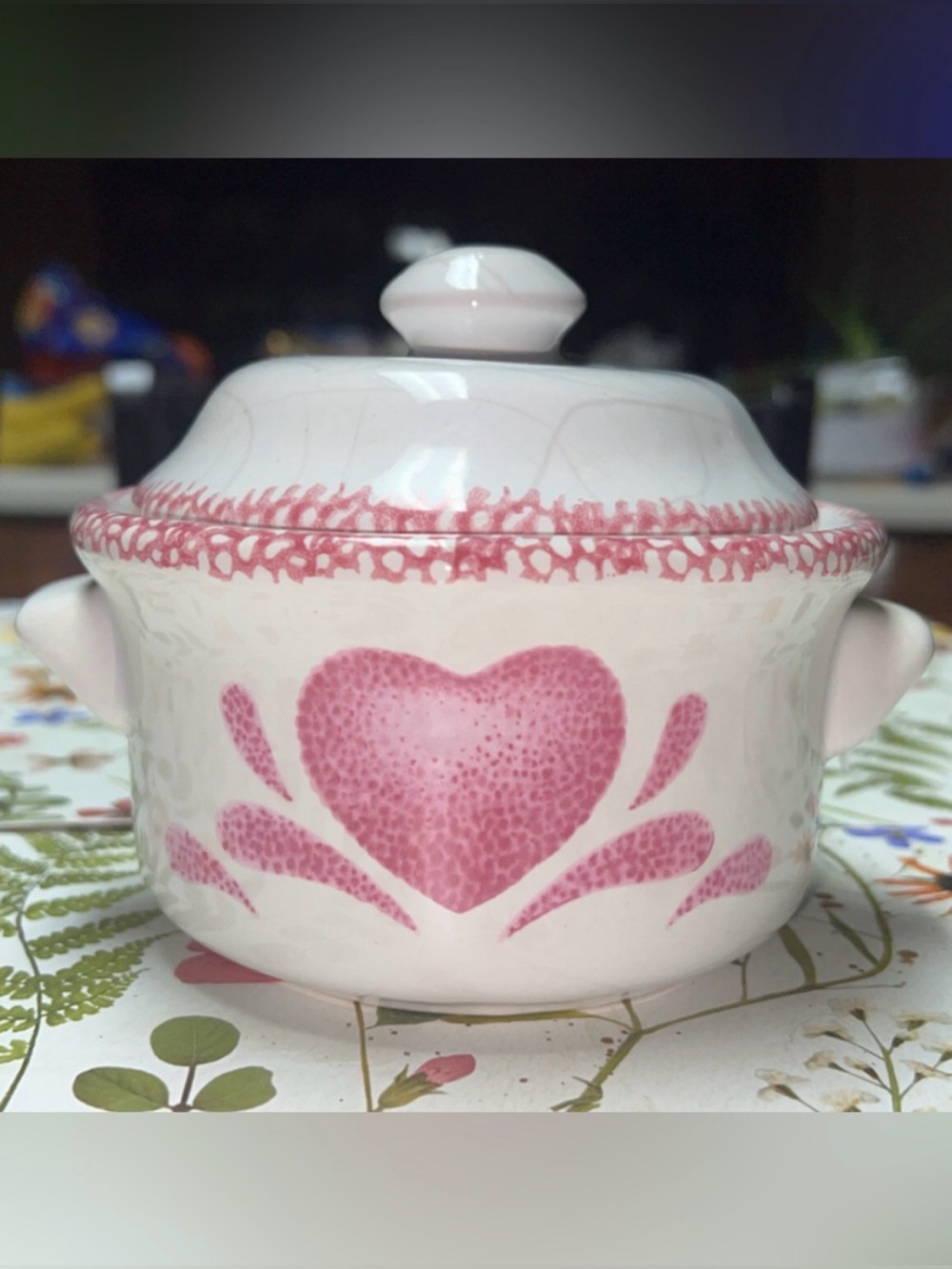 vintage stoneware casserole dish